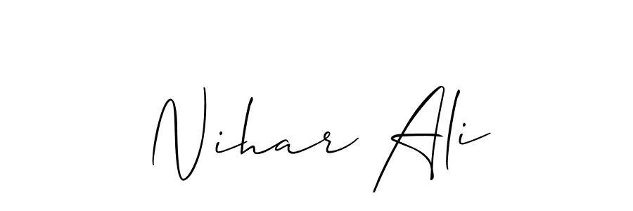 Also You can easily find your signature by using the search form. We will create Nihar Ali name handwritten signature images for you free of cost using Allison_Script sign style. Nihar Ali signature style 2 images and pictures png