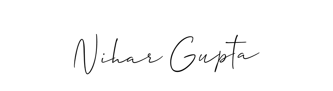 Use a signature maker to create a handwritten signature online. With this signature software, you can design (Allison_Script) your own signature for name Nihar Gupta. Nihar Gupta signature style 2 images and pictures png