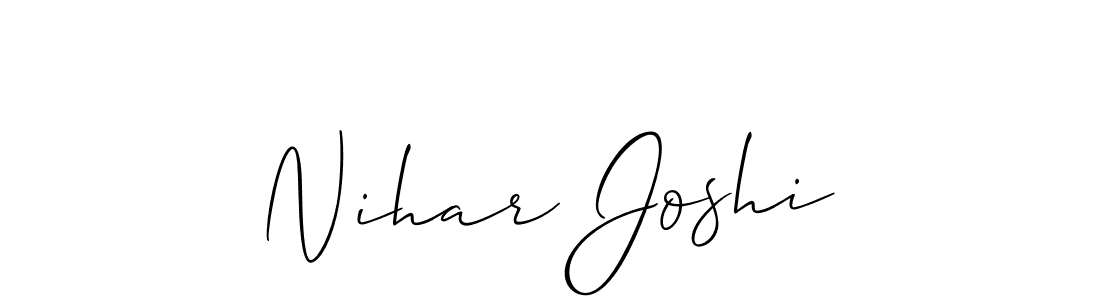 You should practise on your own different ways (Allison_Script) to write your name (Nihar Joshi) in signature. don't let someone else do it for you. Nihar Joshi signature style 2 images and pictures png