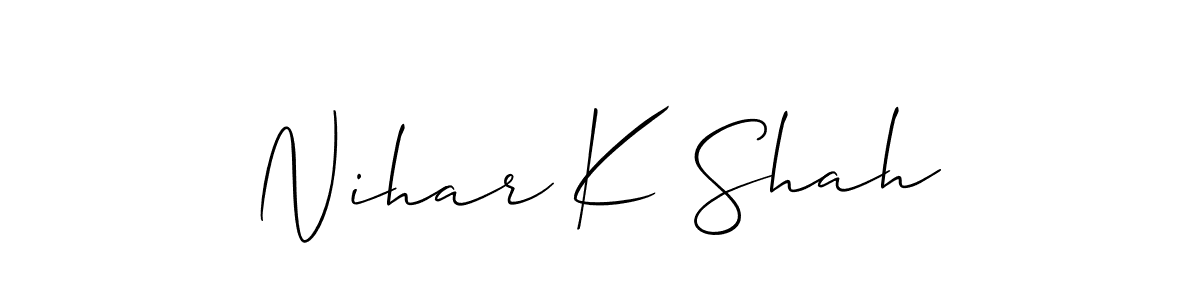 How to Draw Nihar K Shah signature style? Allison_Script is a latest design signature styles for name Nihar K Shah. Nihar K Shah signature style 2 images and pictures png