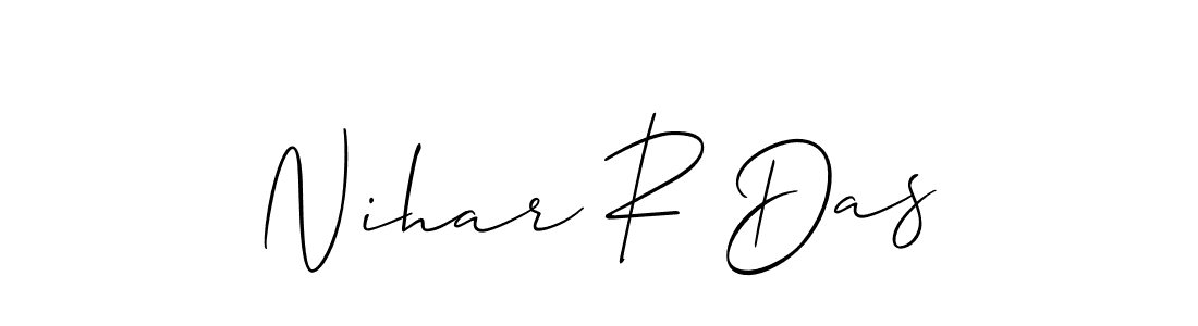 How to make Nihar R Das name signature. Use Allison_Script style for creating short signs online. This is the latest handwritten sign. Nihar R Das signature style 2 images and pictures png