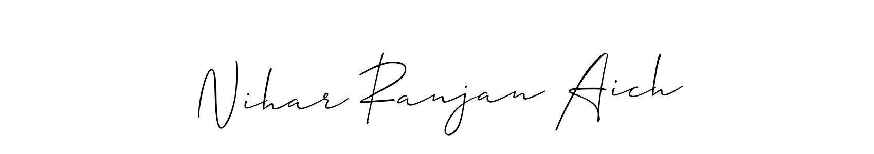 Make a beautiful signature design for name Nihar Ranjan Aich. With this signature (Allison_Script) style, you can create a handwritten signature for free. Nihar Ranjan Aich signature style 2 images and pictures png