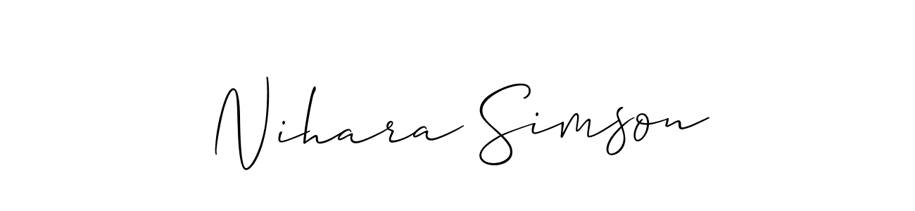 Best and Professional Signature Style for Nihara Simson. Allison_Script Best Signature Style Collection. Nihara Simson signature style 2 images and pictures png