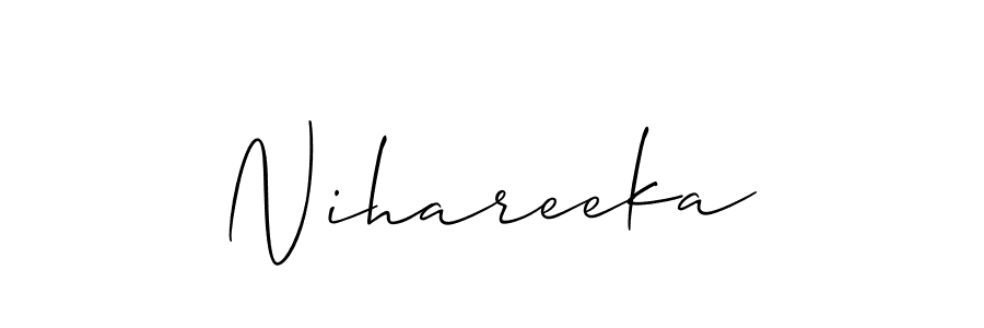 Also You can easily find your signature by using the search form. We will create Nihareeka name handwritten signature images for you free of cost using Allison_Script sign style. Nihareeka signature style 2 images and pictures png