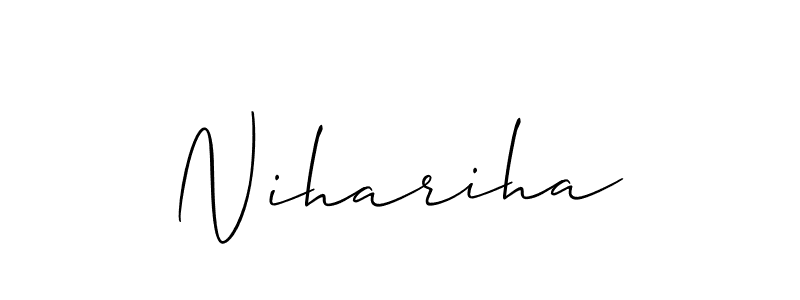 Also we have Nihariha name is the best signature style. Create professional handwritten signature collection using Allison_Script autograph style. Nihariha signature style 2 images and pictures png