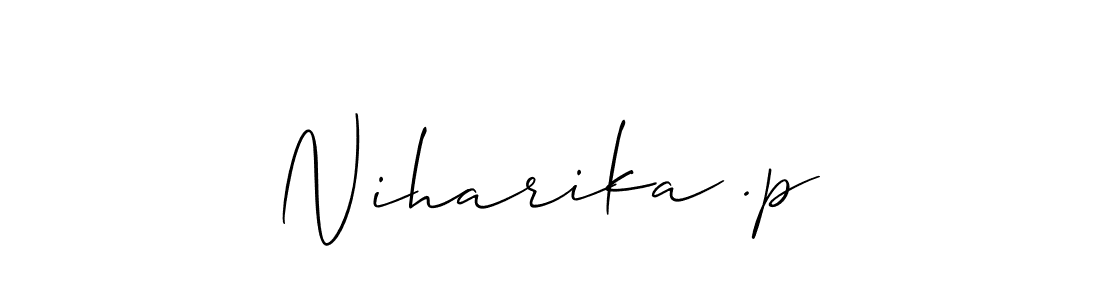 Make a beautiful signature design for name Niharika .p. With this signature (Allison_Script) style, you can create a handwritten signature for free. Niharika .p signature style 2 images and pictures png