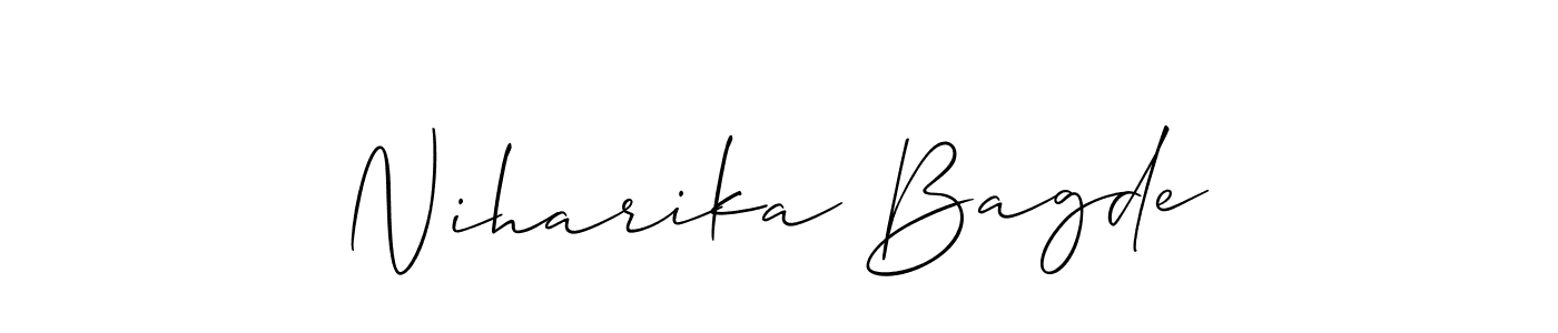 Also we have Niharika Bagde name is the best signature style. Create professional handwritten signature collection using Allison_Script autograph style. Niharika Bagde signature style 2 images and pictures png