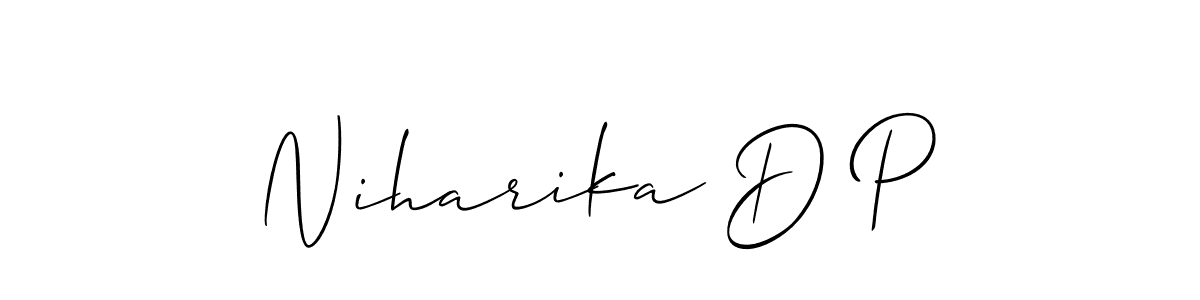 Niharika D P stylish signature style. Best Handwritten Sign (Allison_Script) for my name. Handwritten Signature Collection Ideas for my name Niharika D P. Niharika D P signature style 2 images and pictures png