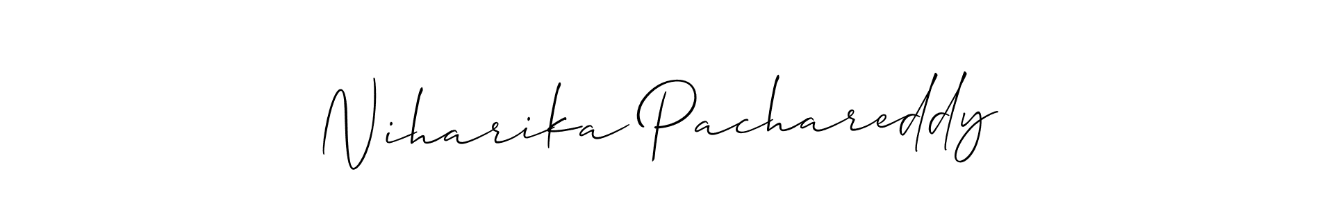 Use a signature maker to create a handwritten signature online. With this signature software, you can design (Allison_Script) your own signature for name Niharika Pachareddy. Niharika Pachareddy signature style 2 images and pictures png