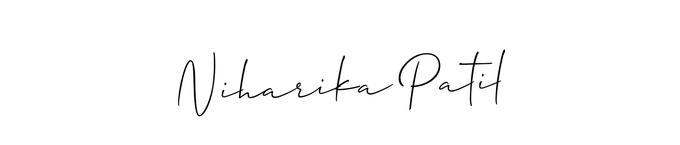 Create a beautiful signature design for name Niharika Patil. With this signature (Allison_Script) fonts, you can make a handwritten signature for free. Niharika Patil signature style 2 images and pictures png