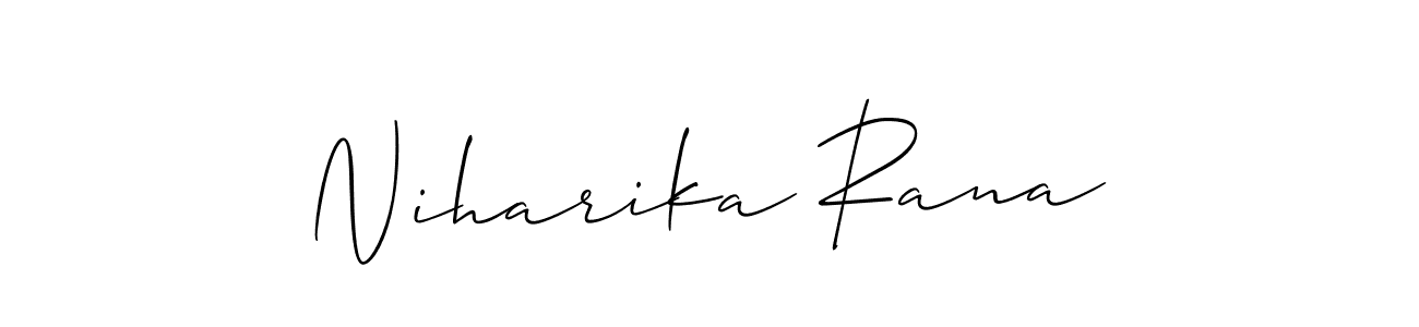 Create a beautiful signature design for name Niharika Rana. With this signature (Allison_Script) fonts, you can make a handwritten signature for free. Niharika Rana signature style 2 images and pictures png