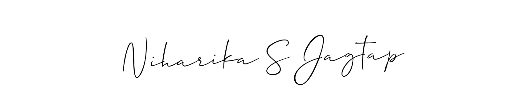 Similarly Allison_Script is the best handwritten signature design. Signature creator online .You can use it as an online autograph creator for name Niharika S Jagtap. Niharika S Jagtap signature style 2 images and pictures png