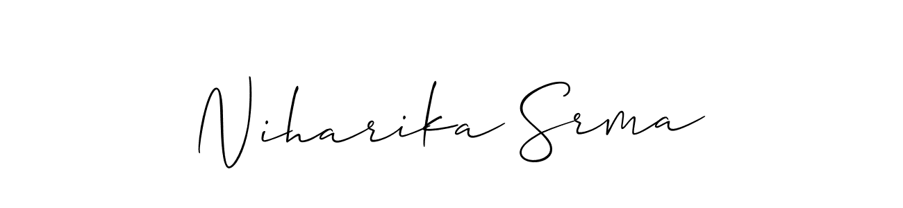 It looks lik you need a new signature style for name Niharika Srma. Design unique handwritten (Allison_Script) signature with our free signature maker in just a few clicks. Niharika Srma signature style 2 images and pictures png