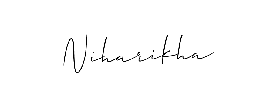 The best way (Allison_Script) to make a short signature is to pick only two or three words in your name. The name Niharikha include a total of six letters. For converting this name. Niharikha signature style 2 images and pictures png