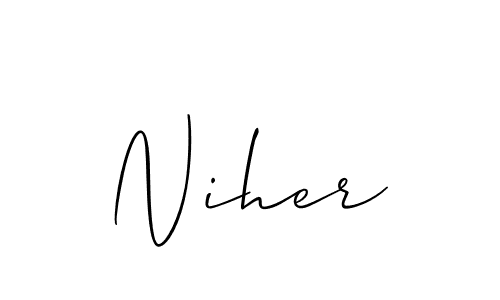 Best and Professional Signature Style for Niher. Allison_Script Best Signature Style Collection. Niher signature style 2 images and pictures png