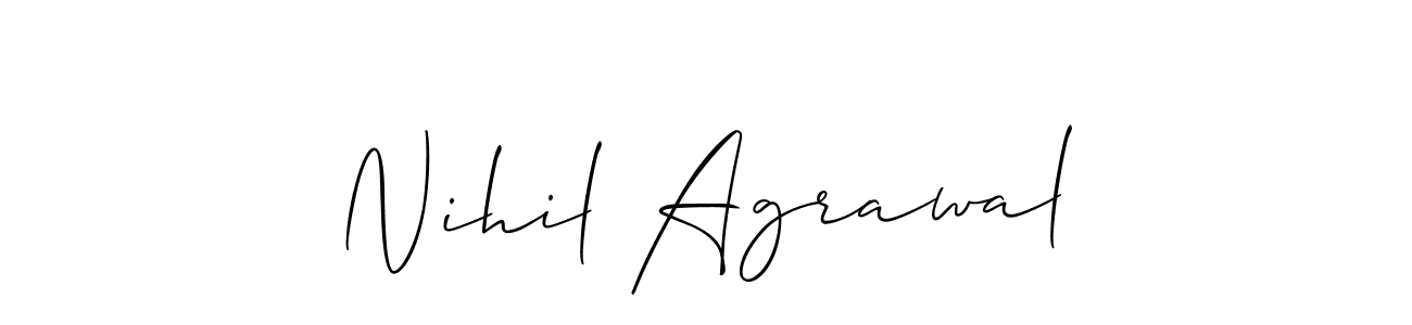 Make a beautiful signature design for name Nihil Agrawal. With this signature (Allison_Script) style, you can create a handwritten signature for free. Nihil Agrawal signature style 2 images and pictures png
