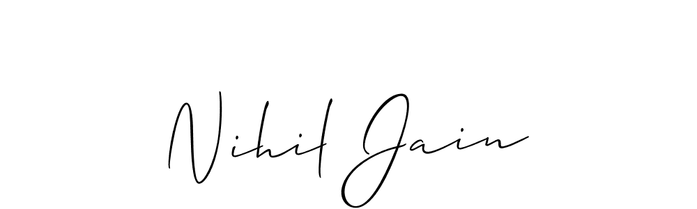 if you are searching for the best signature style for your name Nihil Jain. so please give up your signature search. here we have designed multiple signature styles  using Allison_Script. Nihil Jain signature style 2 images and pictures png