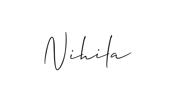 Similarly Allison_Script is the best handwritten signature design. Signature creator online .You can use it as an online autograph creator for name Nihila. Nihila signature style 2 images and pictures png