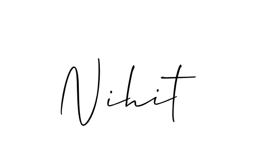 The best way (Allison_Script) to make a short signature is to pick only two or three words in your name. The name Nihit include a total of six letters. For converting this name. Nihit signature style 2 images and pictures png