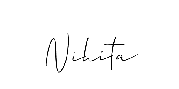 How to make Nihita name signature. Use Allison_Script style for creating short signs online. This is the latest handwritten sign. Nihita signature style 2 images and pictures png
