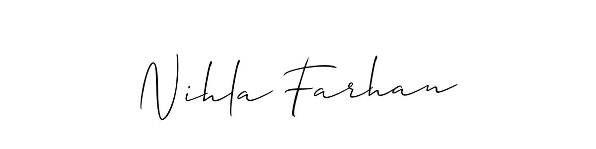 Make a beautiful signature design for name Nihla Farhan. With this signature (Allison_Script) style, you can create a handwritten signature for free. Nihla Farhan signature style 2 images and pictures png