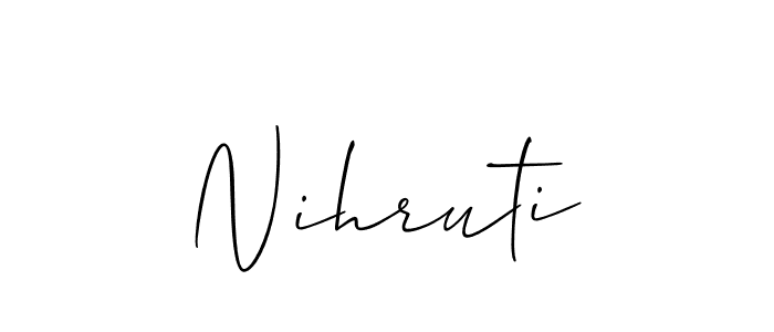 How to make Nihruti signature? Allison_Script is a professional autograph style. Create handwritten signature for Nihruti name. Nihruti signature style 2 images and pictures png