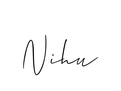 Design your own signature with our free online signature maker. With this signature software, you can create a handwritten (Allison_Script) signature for name Nihu. Nihu signature style 2 images and pictures png