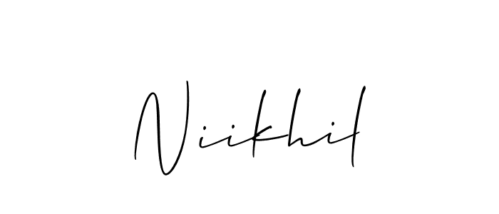 Use a signature maker to create a handwritten signature online. With this signature software, you can design (Allison_Script) your own signature for name Niikhil. Niikhil signature style 2 images and pictures png