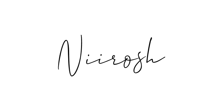 It looks lik you need a new signature style for name Niirosh. Design unique handwritten (Allison_Script) signature with our free signature maker in just a few clicks. Niirosh signature style 2 images and pictures png