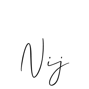 Use a signature maker to create a handwritten signature online. With this signature software, you can design (Allison_Script) your own signature for name Nij. Nij signature style 2 images and pictures png