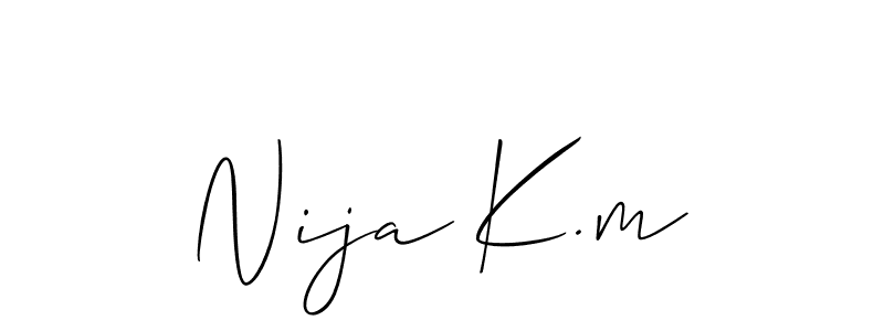 if you are searching for the best signature style for your name Nija K.m. so please give up your signature search. here we have designed multiple signature styles  using Allison_Script. Nija K.m signature style 2 images and pictures png
