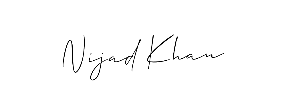 It looks lik you need a new signature style for name Nijad Khan. Design unique handwritten (Allison_Script) signature with our free signature maker in just a few clicks. Nijad Khan signature style 2 images and pictures png