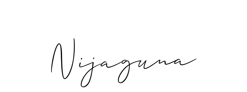 Design your own signature with our free online signature maker. With this signature software, you can create a handwritten (Allison_Script) signature for name Nijaguna. Nijaguna signature style 2 images and pictures png