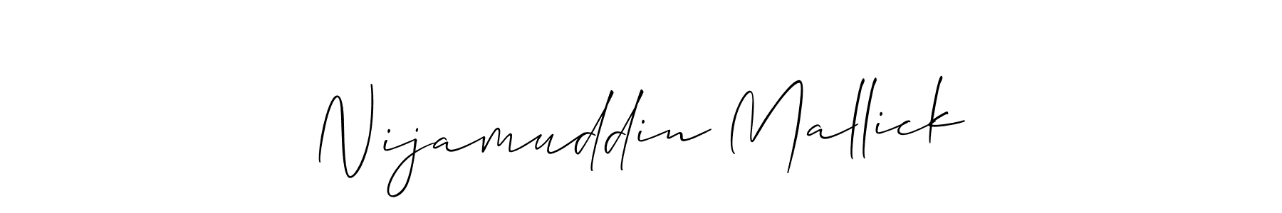 How to make Nijamuddin Mallick signature? Allison_Script is a professional autograph style. Create handwritten signature for Nijamuddin Mallick name. Nijamuddin Mallick signature style 2 images and pictures png