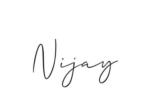 How to make Nijay signature? Allison_Script is a professional autograph style. Create handwritten signature for Nijay name. Nijay signature style 2 images and pictures png