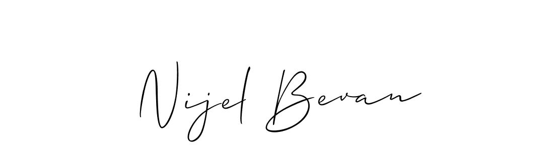 Design your own signature with our free online signature maker. With this signature software, you can create a handwritten (Allison_Script) signature for name Nijel Bevan. Nijel Bevan signature style 2 images and pictures png