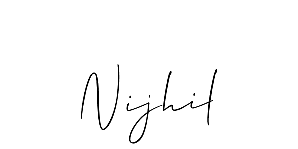 How to make Nijhil name signature. Use Allison_Script style for creating short signs online. This is the latest handwritten sign. Nijhil signature style 2 images and pictures png