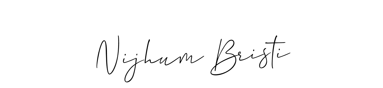 Design your own signature with our free online signature maker. With this signature software, you can create a handwritten (Allison_Script) signature for name Nijhum Bristi. Nijhum Bristi signature style 2 images and pictures png