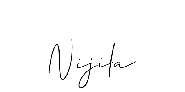 How to make Nijila name signature. Use Allison_Script style for creating short signs online. This is the latest handwritten sign. Nijila signature style 2 images and pictures png