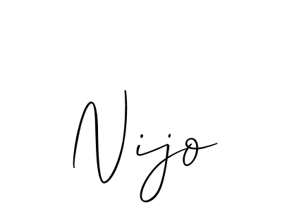 Design your own signature with our free online signature maker. With this signature software, you can create a handwritten (Allison_Script) signature for name Nijo. Nijo signature style 2 images and pictures png