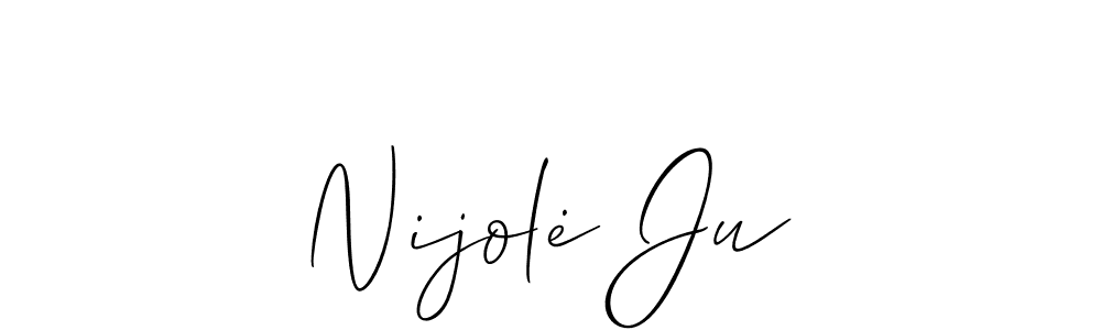 Make a beautiful signature design for name Nijolė Ju. With this signature (Allison_Script) style, you can create a handwritten signature for free. Nijolė Ju signature style 2 images and pictures png