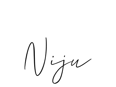 Niju stylish signature style. Best Handwritten Sign (Allison_Script) for my name. Handwritten Signature Collection Ideas for my name Niju. Niju signature style 2 images and pictures png