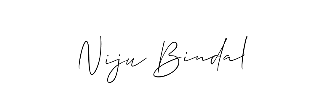 Niju Bindal stylish signature style. Best Handwritten Sign (Allison_Script) for my name. Handwritten Signature Collection Ideas for my name Niju Bindal. Niju Bindal signature style 2 images and pictures png