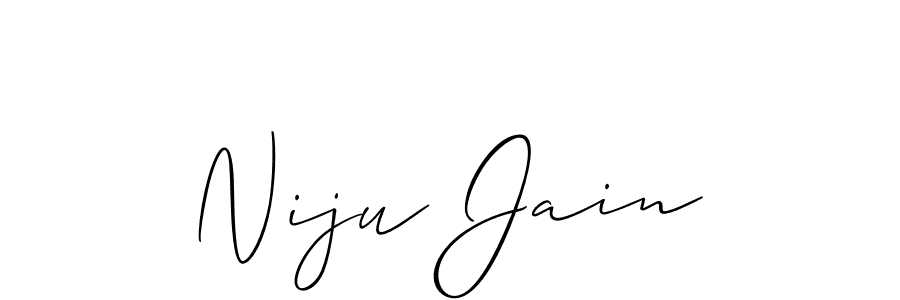 How to Draw Niju Jain signature style? Allison_Script is a latest design signature styles for name Niju Jain. Niju Jain signature style 2 images and pictures png