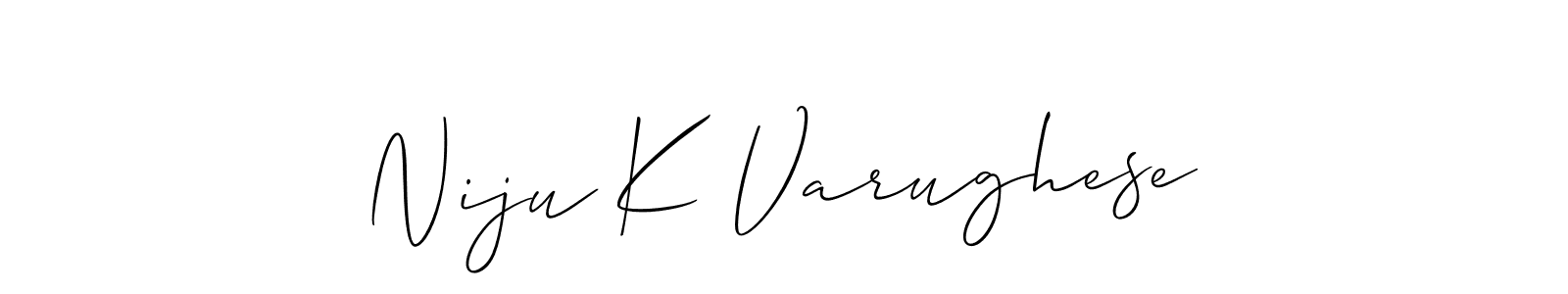 Niju K Varughese stylish signature style. Best Handwritten Sign (Allison_Script) for my name. Handwritten Signature Collection Ideas for my name Niju K Varughese. Niju K Varughese signature style 2 images and pictures png