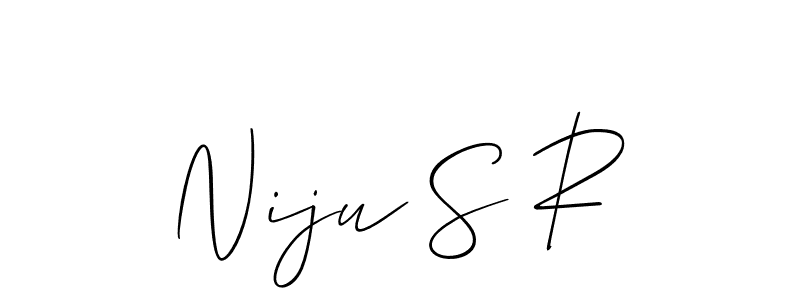 It looks lik you need a new signature style for name Niju S R. Design unique handwritten (Allison_Script) signature with our free signature maker in just a few clicks. Niju S R signature style 2 images and pictures png
