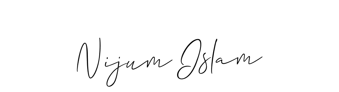 Create a beautiful signature design for name Nijum Islam. With this signature (Allison_Script) fonts, you can make a handwritten signature for free. Nijum Islam signature style 2 images and pictures png
