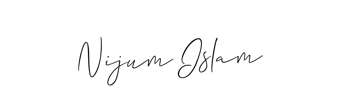 Create a beautiful signature design for name Nijum Islam. With this signature (Allison_Script) fonts, you can make a handwritten signature for free. Nijum Islam signature style 2 images and pictures png