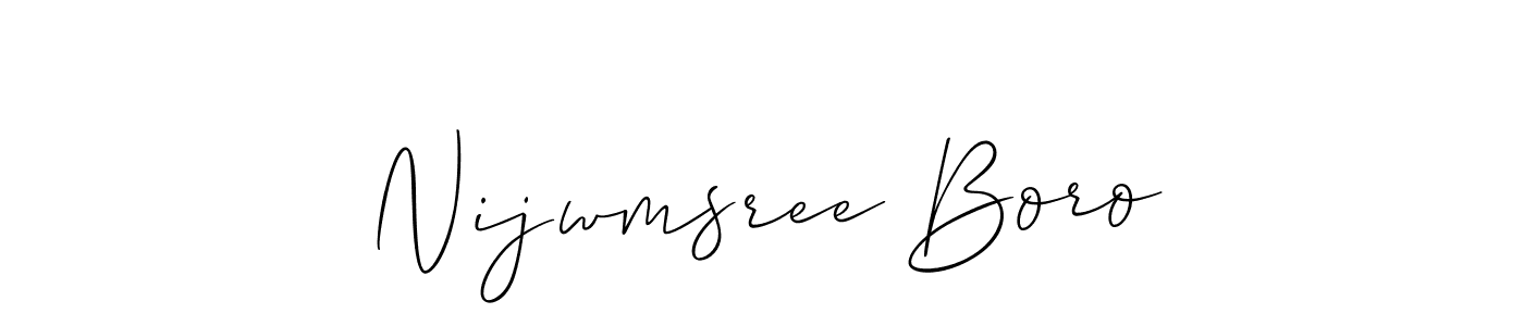 How to make Nijwmsree Boro signature? Allison_Script is a professional autograph style. Create handwritten signature for Nijwmsree Boro name. Nijwmsree Boro signature style 2 images and pictures png