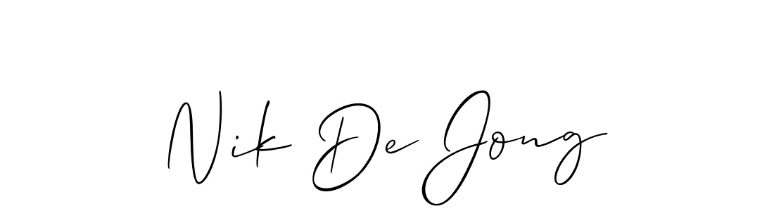 Also You can easily find your signature by using the search form. We will create Nik De Jong name handwritten signature images for you free of cost using Allison_Script sign style. Nik De Jong signature style 2 images and pictures png